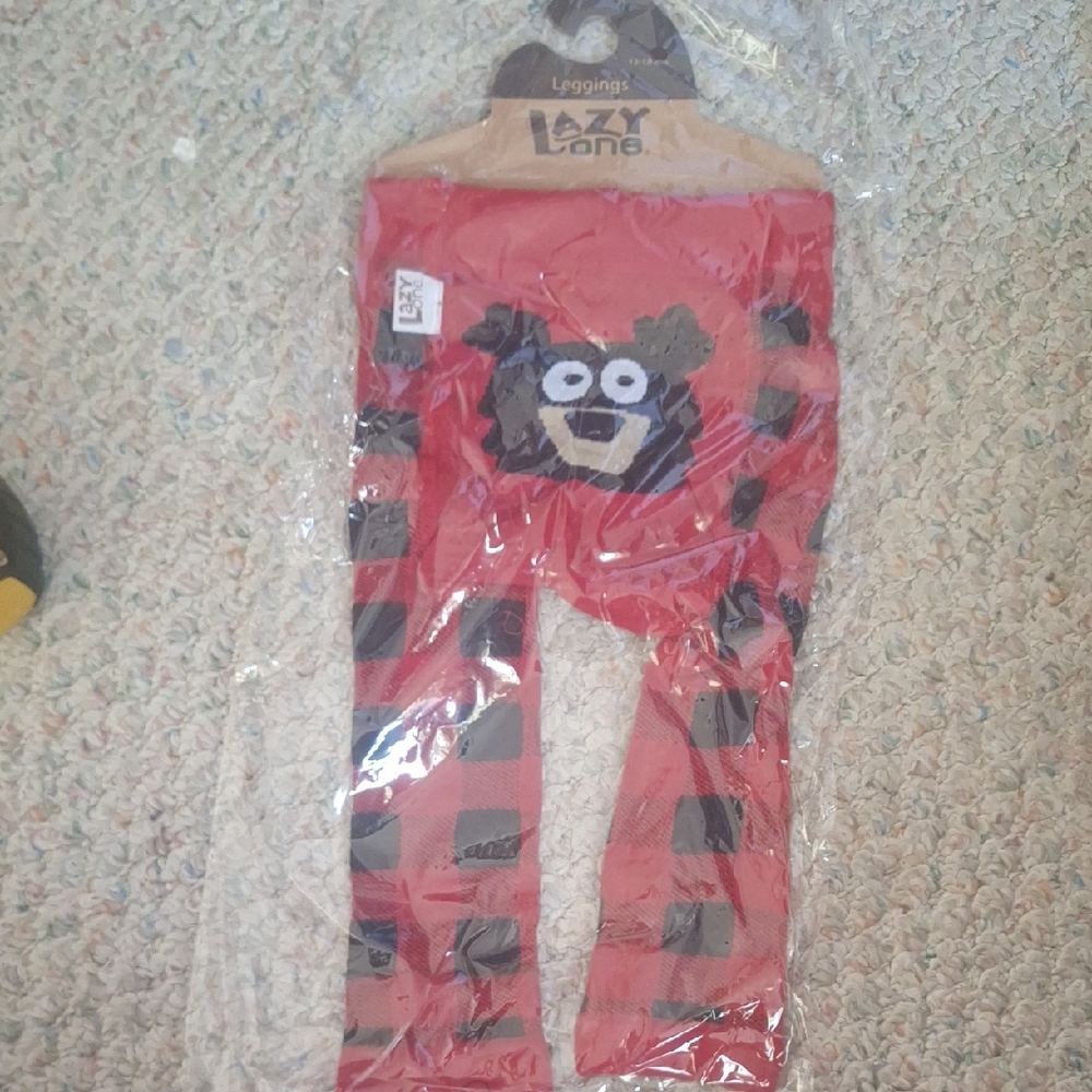 Lazy One Red and Black Bear Leggings